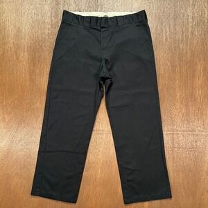 Dickies Relaxed Straight Work Pants 36x30 Black Twill Trousers WP873BK